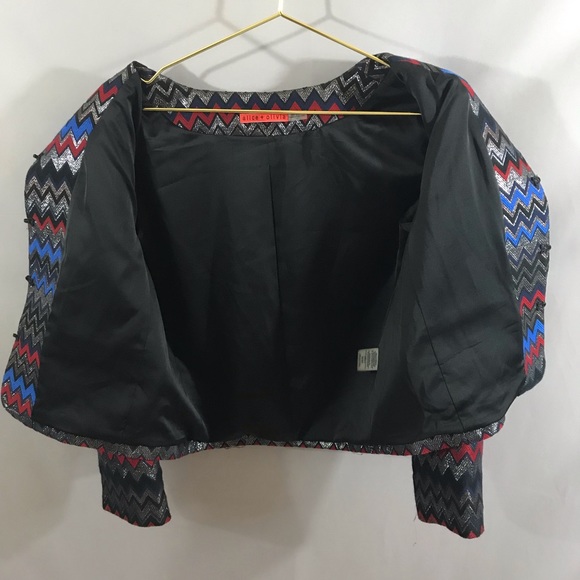 SOLD Alice & Olivia Metallic Chevron Jacket - Picture 3 of 5